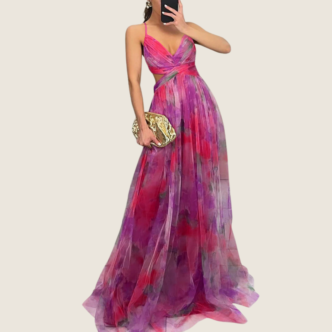 Image of Angie | Women's V-Neck Spaghetti Strap Maxi Dress