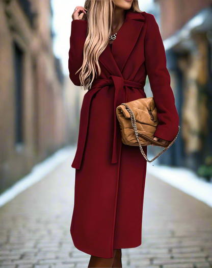 Ladies Classic Waterproof Knee Length Coat with Belt