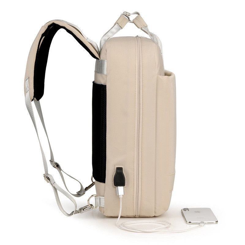 Safe Travel Backpack with Concealed Pockets and Power Bank
