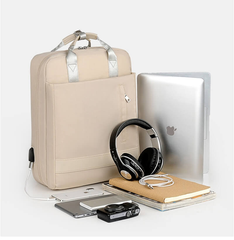 Safe Travel Backpack with Concealed Pockets and Power Bank