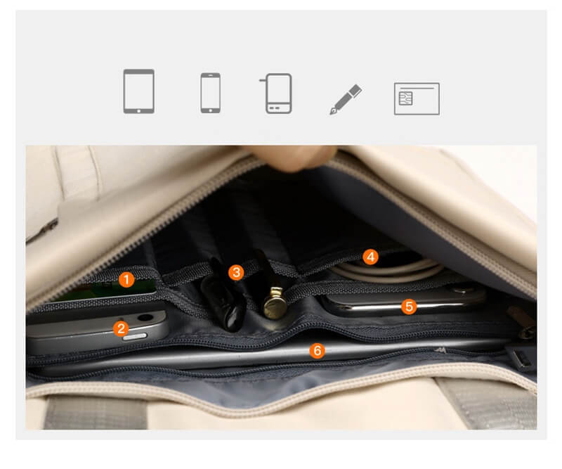 Safe Travel Backpack with Concealed Pockets and Power Bank