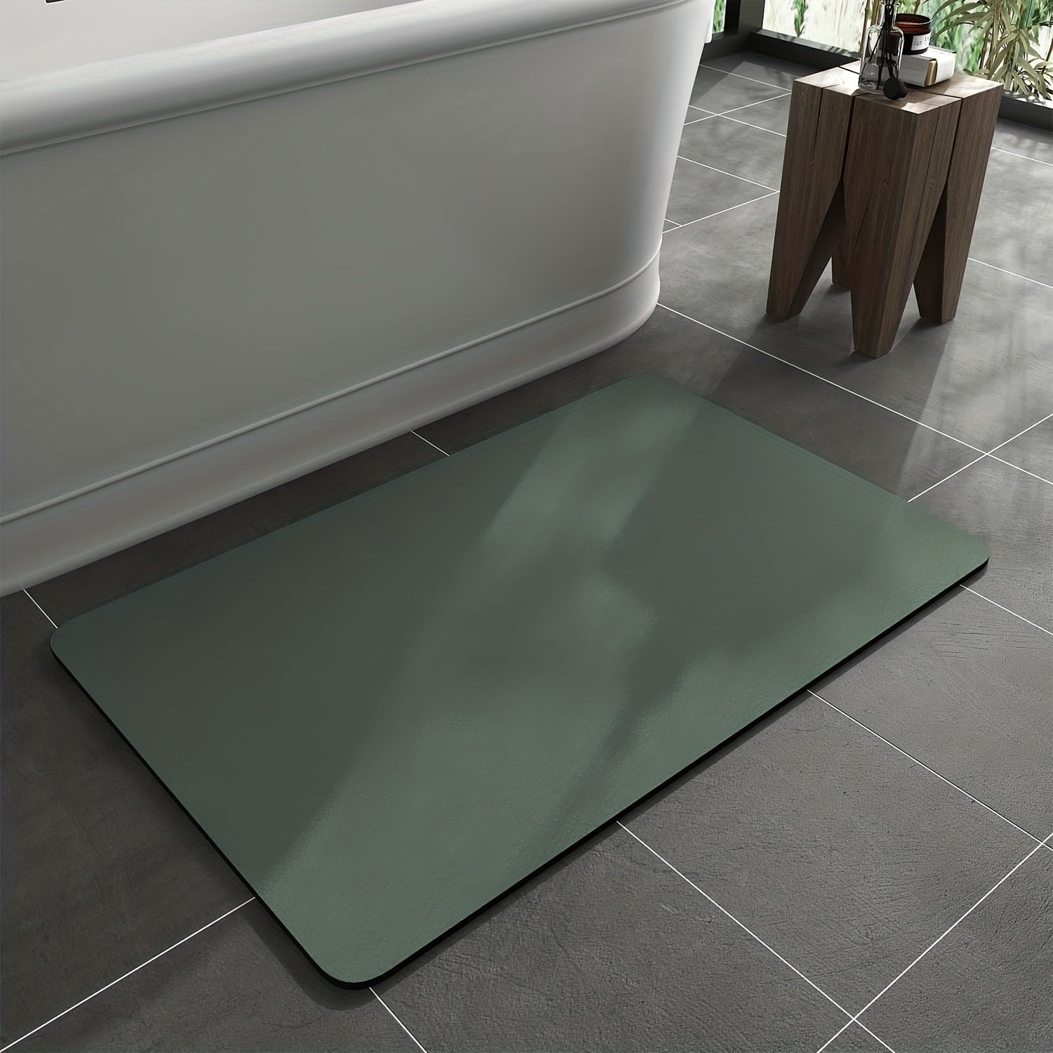 Anti-slip Diatomite Bath Mat - AquaGrip-Green-15.75x23.62 inches-Nora Luxe