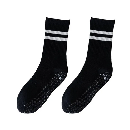 Anti-slip Mid-Tube Sports Socks for Fitness and Yoga - GripFit-Black-Nora Luxe