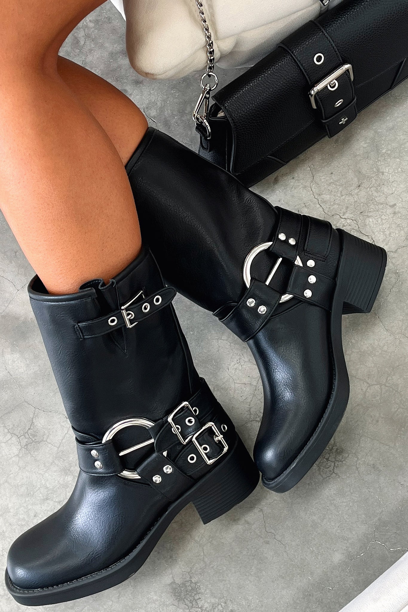 Women's Ankle High Black Leather Boots