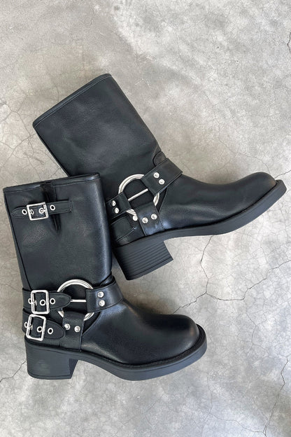 Women's Ankle High Black Leather Boots