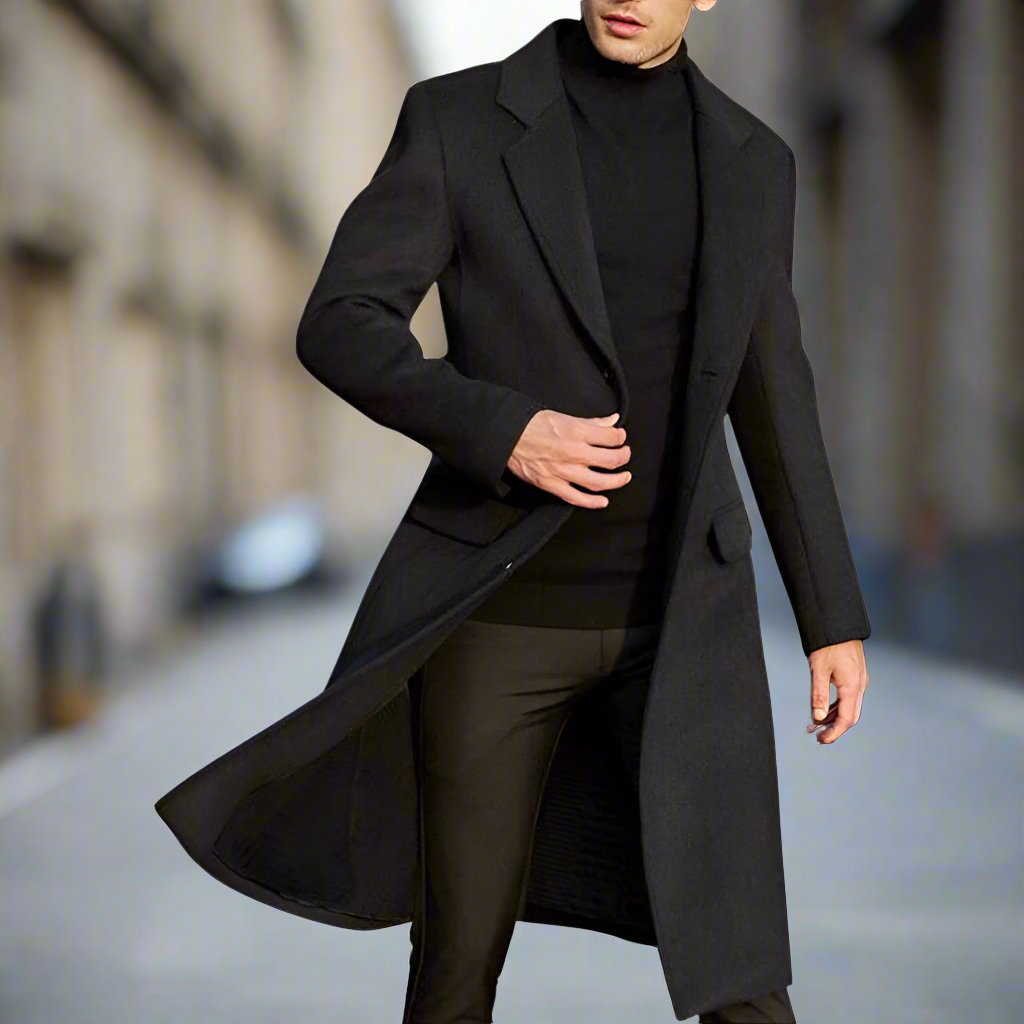 Slim Fit Men's Wool Classic Overcoat - Nocini