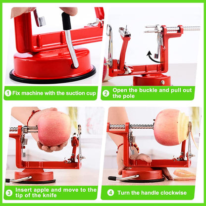 Apple Schiller & Cutter with Suction Cup - CoreSlicer-Red-Nora Luxe