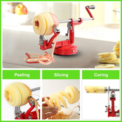 Apple Schiller & Cutter with Suction Cup - CoreSlicer-Red-Nora Luxe
