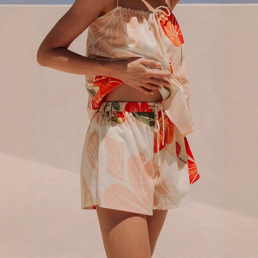 Summer Floral Sleeveless Women's Blouse - Olytrend