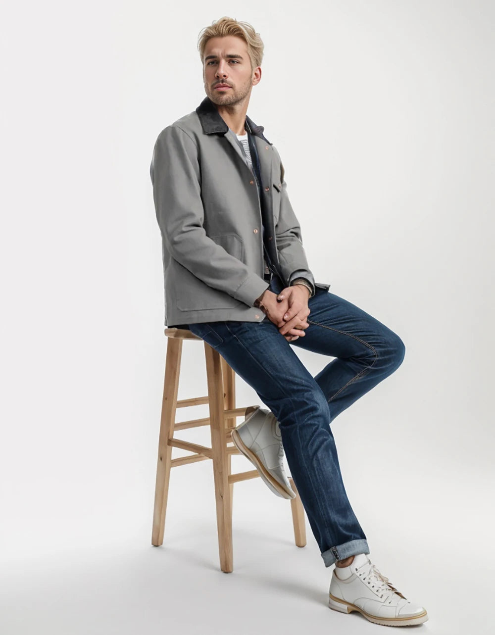 Traditional Fit Mens Button Down Coat