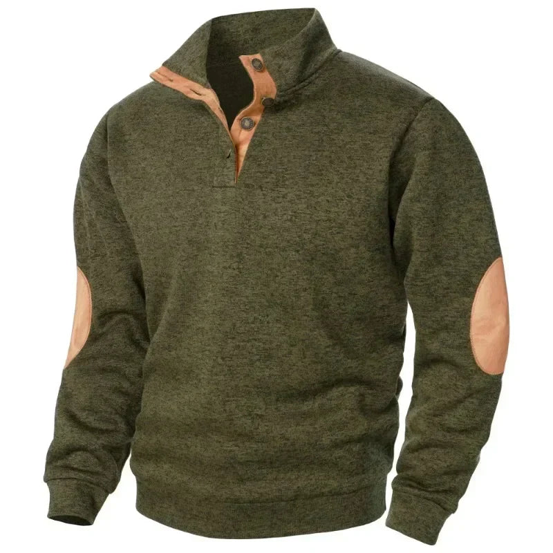 Relaxed Fit Casual V-Neck Pullover Sweatshirt