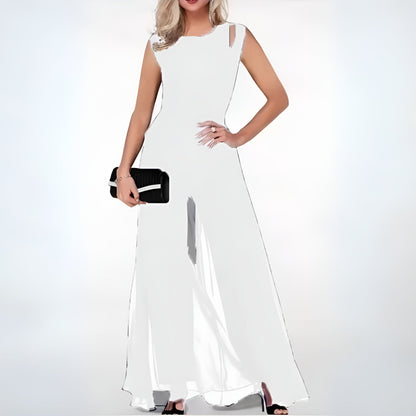 Chic Lightweight Women's Jumpsuit with Sheer Detail