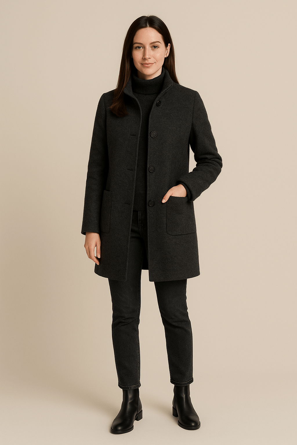 Classic Fit Women's Trench Coat with Pockets - Nocini