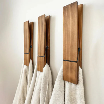 Stylish Wooden Bathroom Towel Rack Holder - Nocini