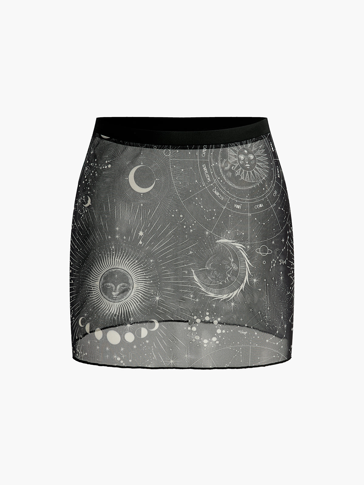 Celestial Pattern Flowy Maxi Skirt
