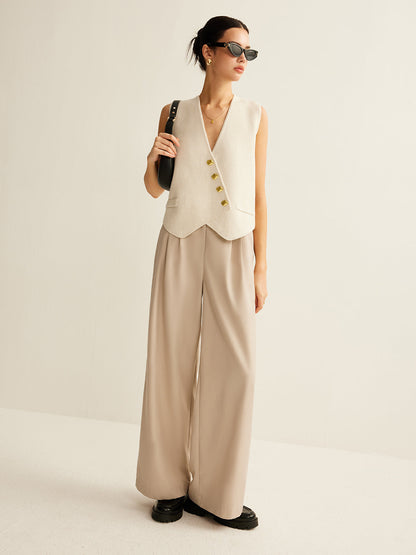 Unique Off Center Button Vest