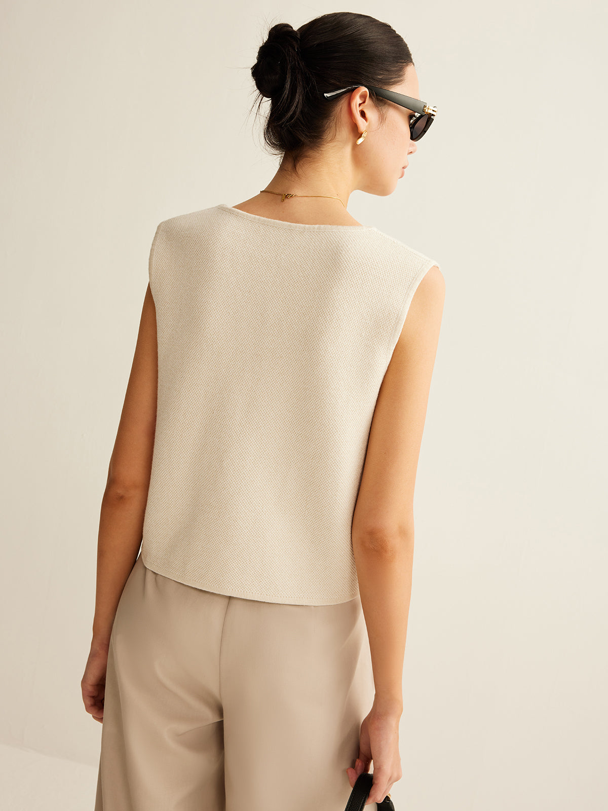 Unique Off Center Button Vest