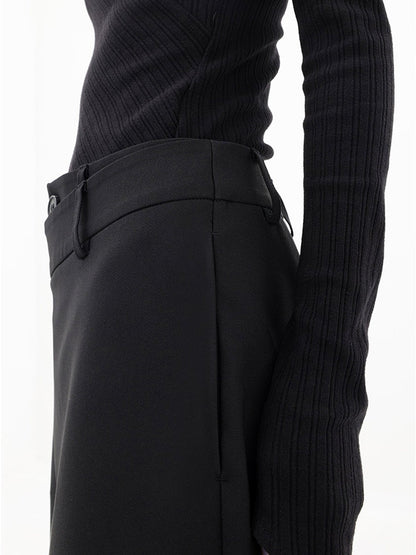Asymmetrical Comfort Trousers - Livia-Black-S (4-6)-Nora Luxe
