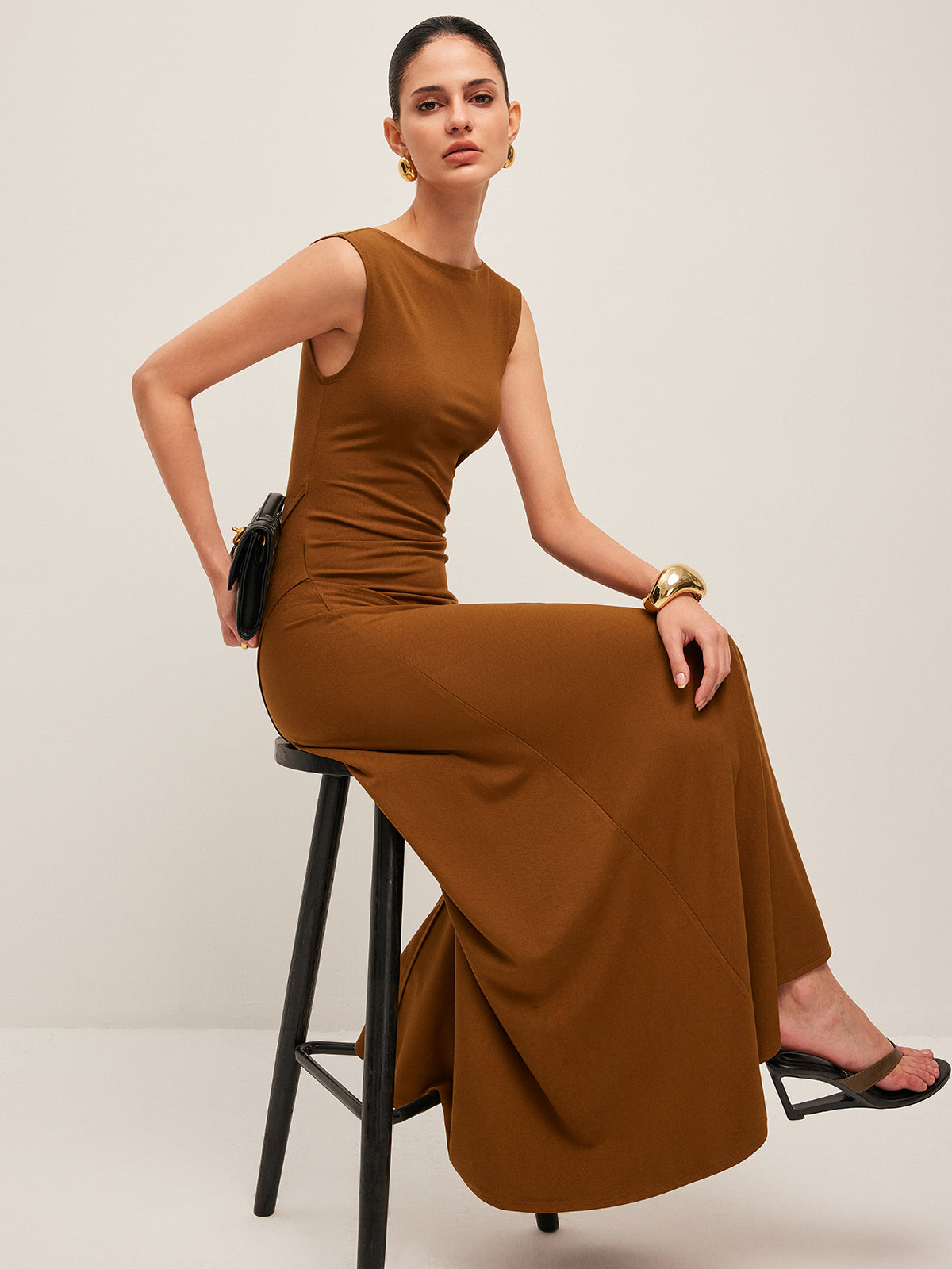 Unique Flowy Ruffle Sleeveless Dress