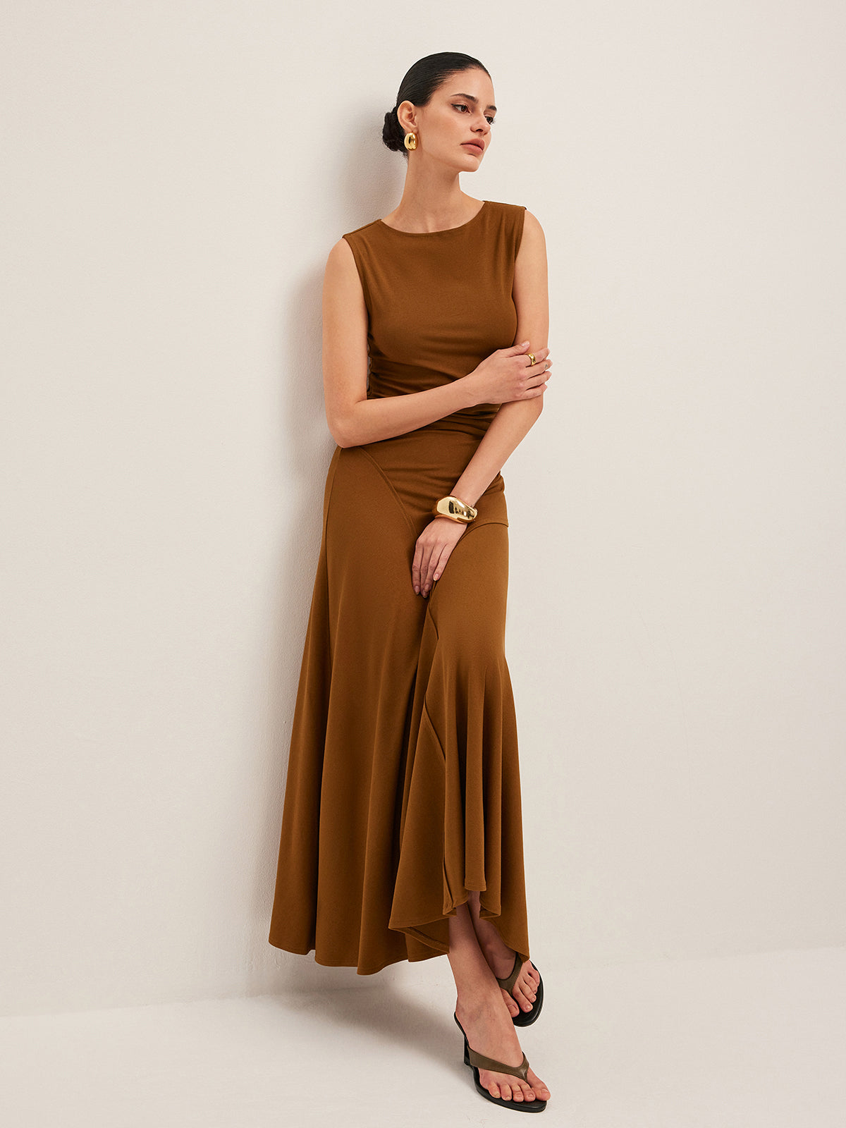 Unique Flowy Ruffle Sleeveless Dress