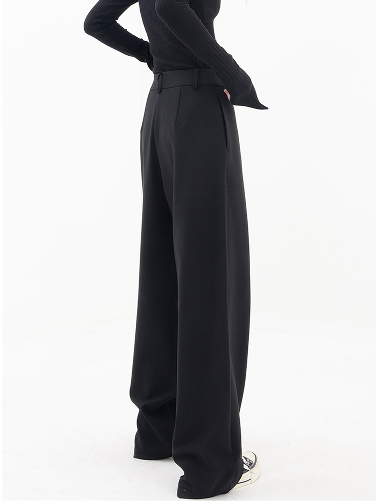 Loose Fit Women's Trousers with Double Button - Pexav