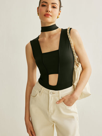 Sporty Seamless Tank Bodysuit - Pexav