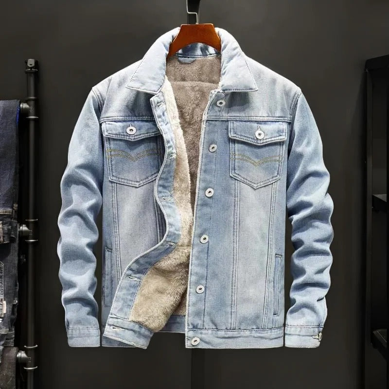 Vintage Style Blue Jeans Jacket - Pexav