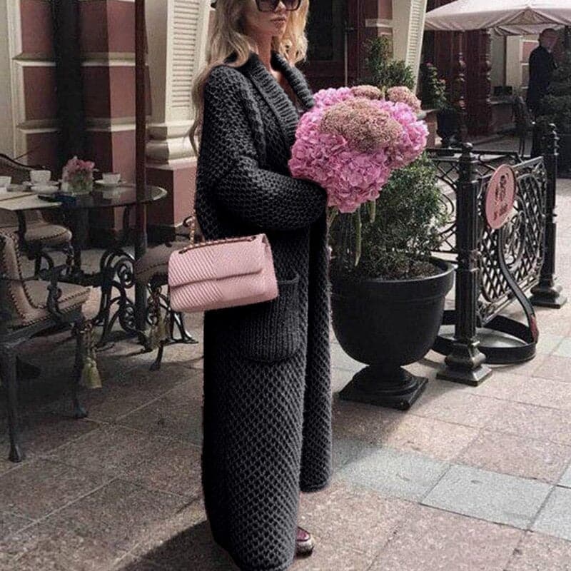 Cozy Oversized Open Cardigan with Big Pockets
