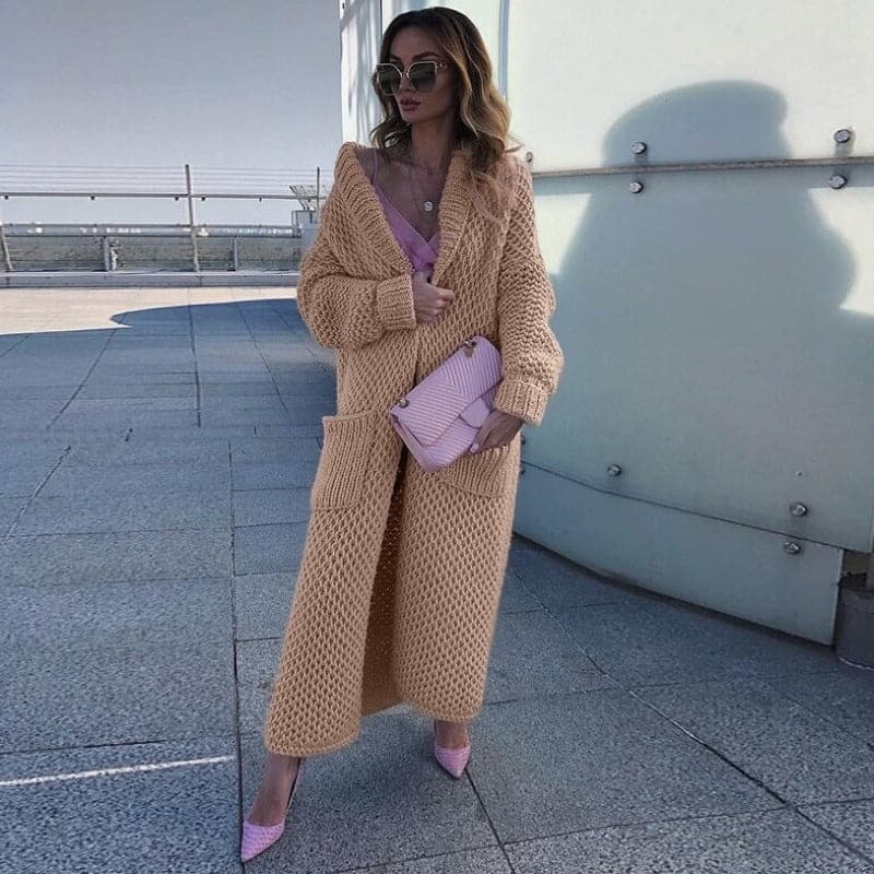 Cozy Oversized Open Cardigan with Big Pockets - Nocini