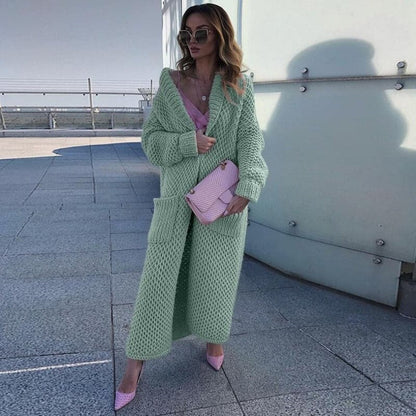 Cozy Oversized Open Cardigan with Big Pockets