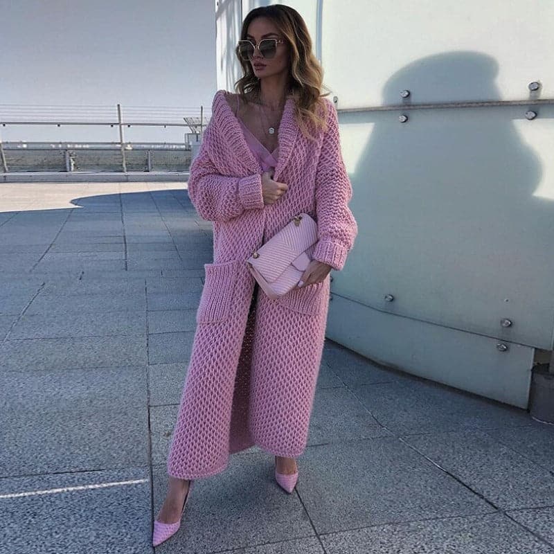 Cozy Oversized Open Cardigan with Big Pockets