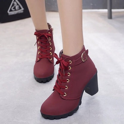 Chic Lace Up Ankle Boots for Women