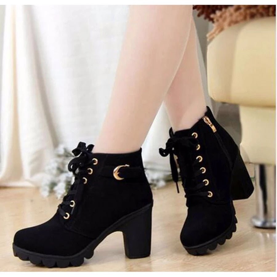 Comfortable Low Heel Ankle Boots - Nocini