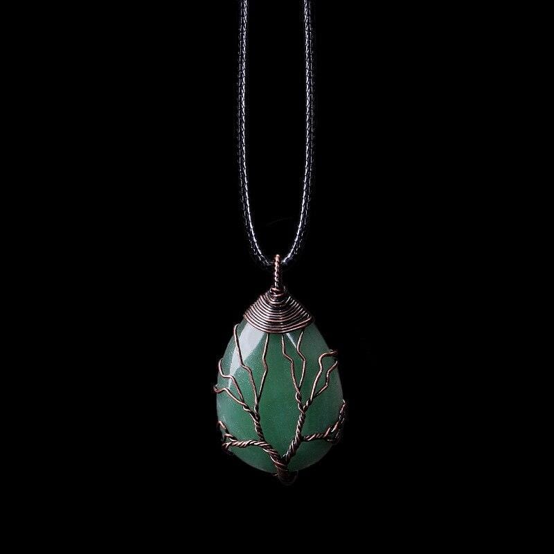 Green Gemstone Pendant Necklace - Pexav