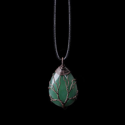 Green Gemstone Pendant Necklace - Pexav