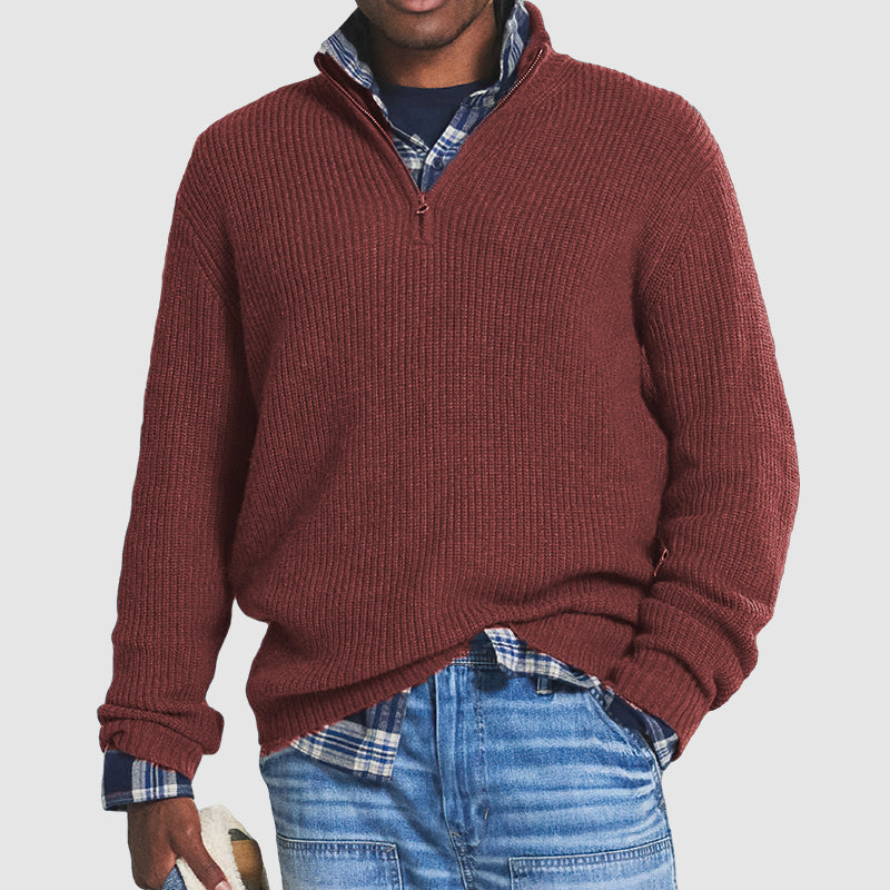Soft Zip Up Men's Cashmere Pullover Sweater - Nocini