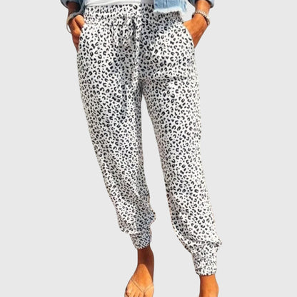 Comfortable Fit Wide Leg Leopard Pants for Women