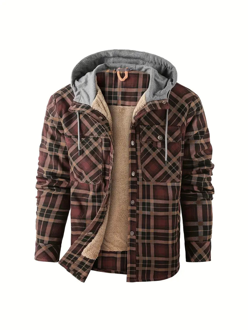 Plaid Hoodie Winter Jacket - Nocini
