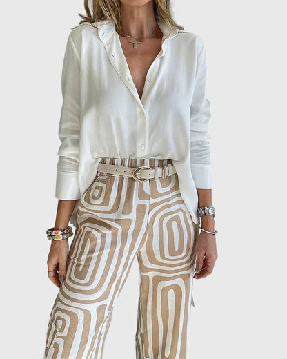 Women's Slim Fit Pants with Free Top and Waist Belt