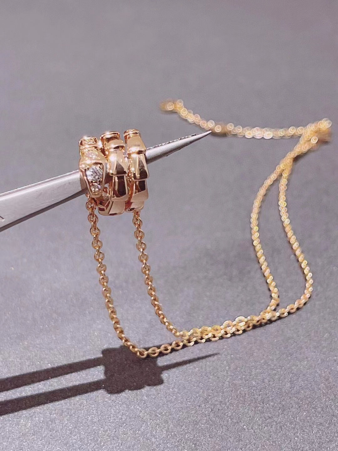 Luxury Rose Gold Plated Silver Chain Necklace