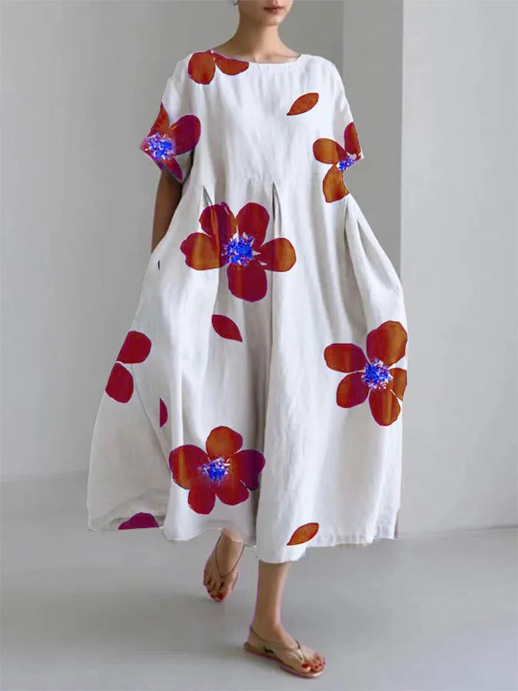 Bright Floral Maxi Dress for Women - Olytrend