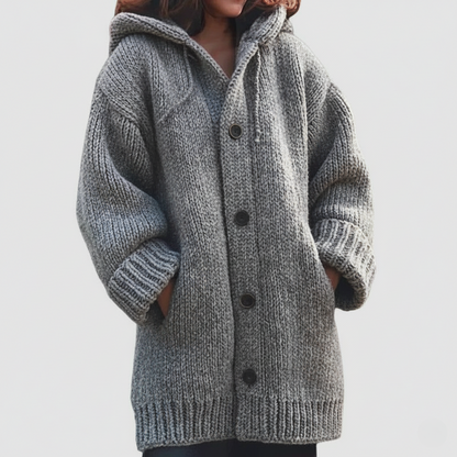 Cozy Oversized Hooded Wool Cardigan Sweater