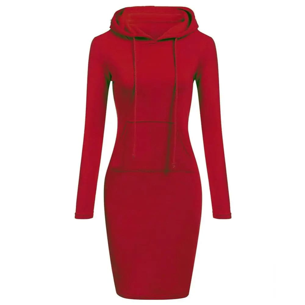Fitted Women's Long Sleeve Hoodie Dress