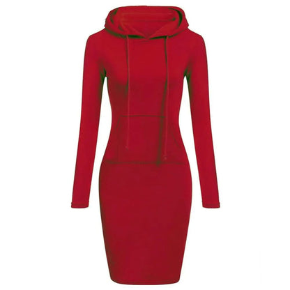 Fitted Women's Long Sleeve Hoodie Dress