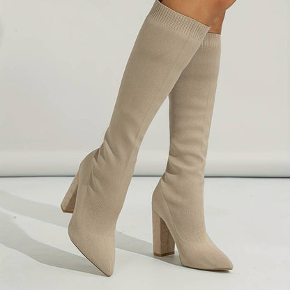Women's Thick Cable Knit Tall Sock Boots
