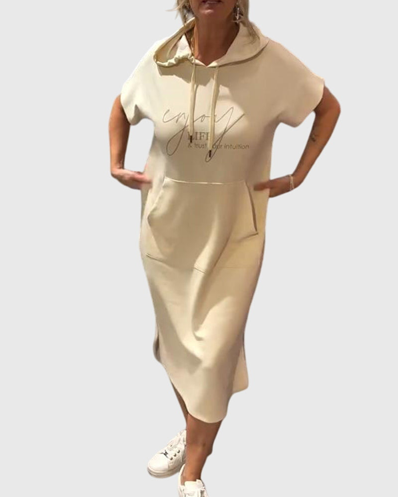 Casual Soft Hooded Sundress for Daily Wear