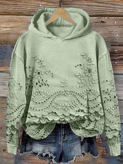 Fashion Floral Pullover Hoodie