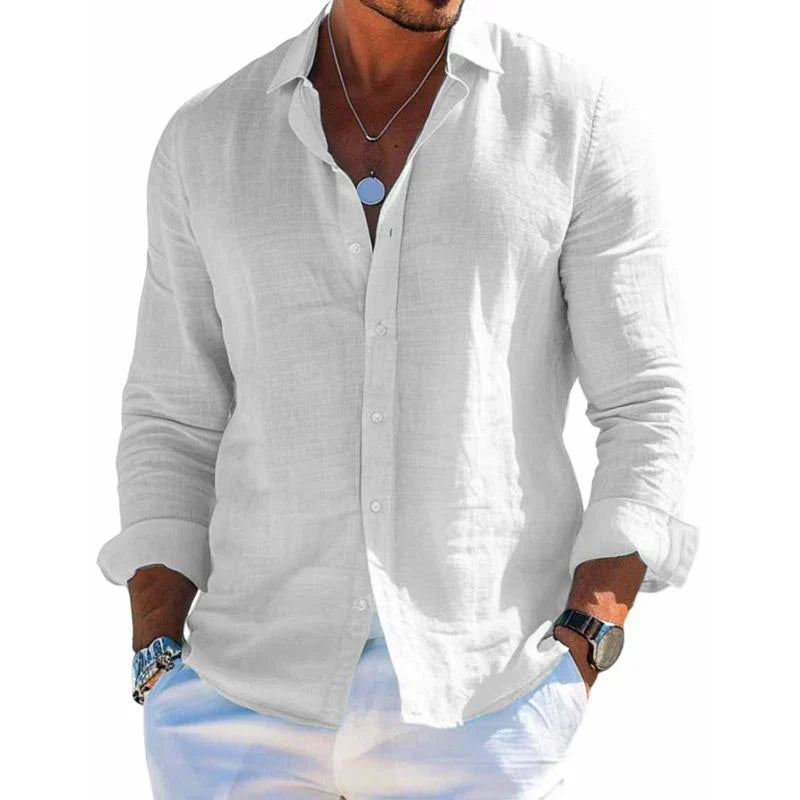 Men's Traditional Linen Dress Shirt