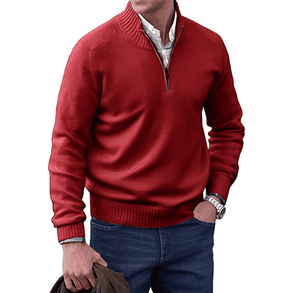 Men's Cozy Wool Quarter Zip Sweater