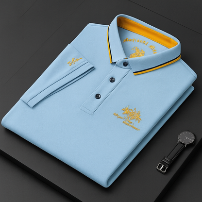 Classic Casual Polo Shirt with Contrast Trim